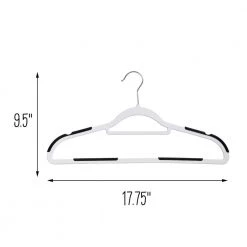 White/Black Rubber Grip Plastic Hangers 60-Pack by Honey-Can-Do -Carnegy Avenue Sales white black honey can do hangers hng 08941 76 1000