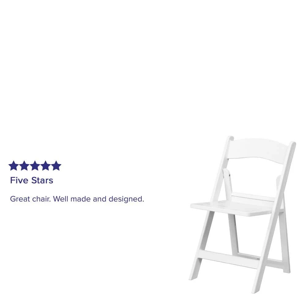 White Resin Folding Chair (Set of 4) by Carnegy Avenue 10 White Resin Folding Chair (Set of 4) by Carnegy Avenue - Image 8