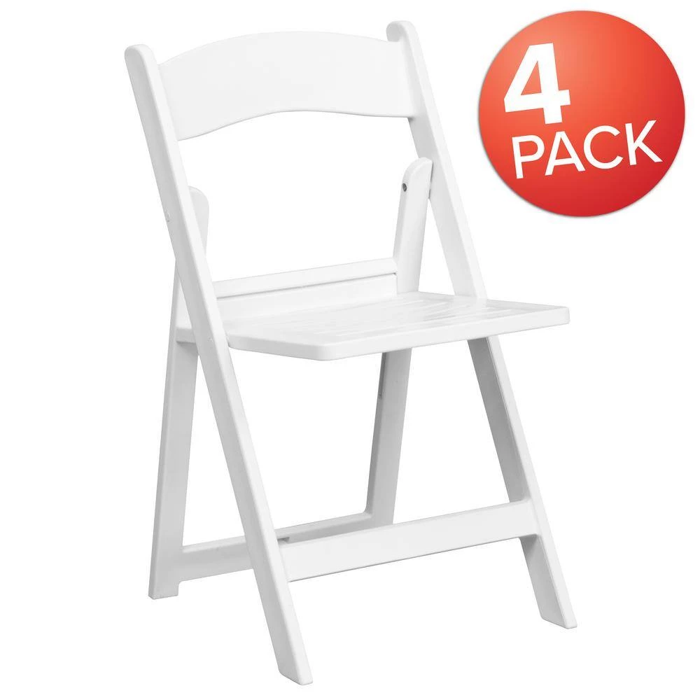 White Resin Folding Chair (Set of 4) by Carnegy Avenue 5 White Resin Folding Chair (Set of 4) by Carnegy Avenue - Image 3