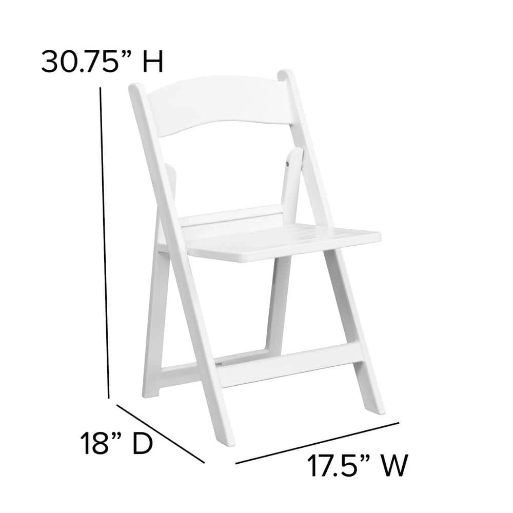 White Resin Folding Chair (Set of 4) by Carnegy Avenue 9 White Resin Folding Chair (Set of 4) by Carnegy Avenue - Image 7