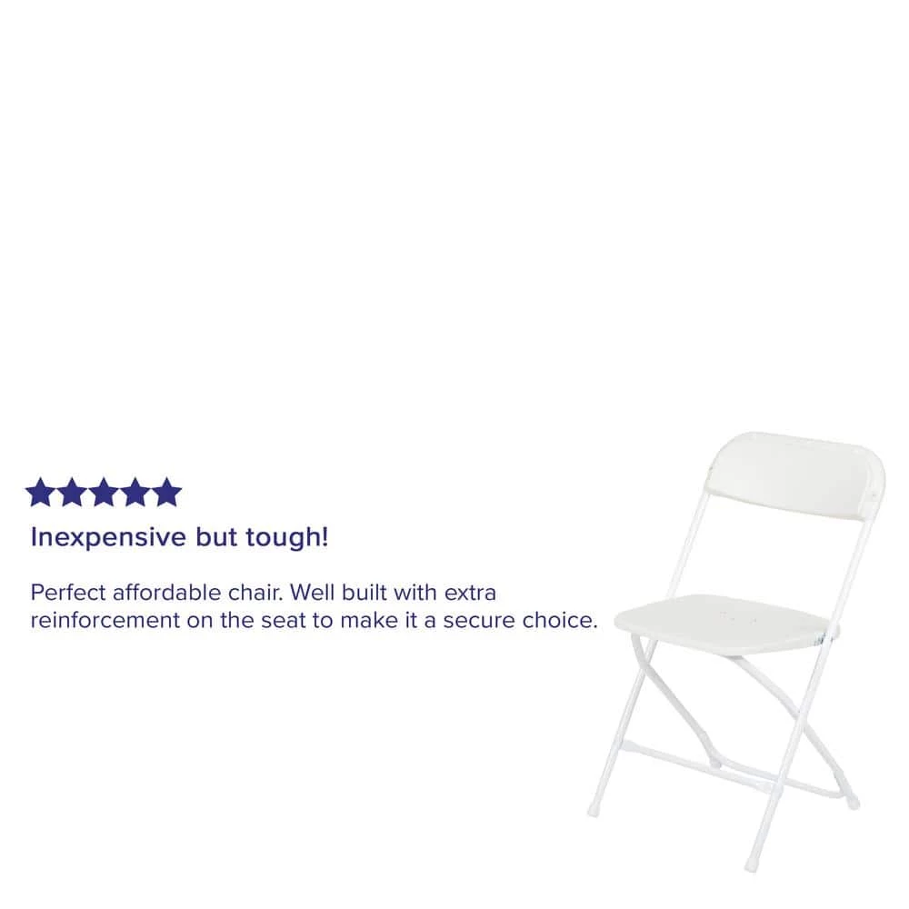 White Metal Folding Chair (Set of 10) by Carnegy Avenue 11 White Metal Folding Chair (Set of 10) by Carnegy Avenue - Image 9