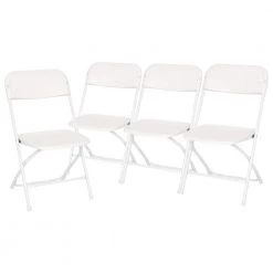 Big and Tall Commercial Folding Chair - Extra Wide 650 lb. Capacity - Durable Plastic - 4-Pack by Carnegy Avenue -Carnegy Avenue Sales white carnegy avenue folding chairs cga le 511813 wh hd c3 1000