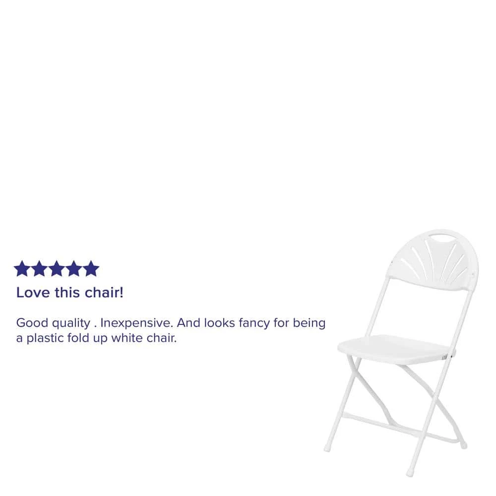 White Metal Folding Chair (Set of 8) by Carnegy Avenue 5 White Metal Folding Chair (Set of 8) by Carnegy Avenue - Image 3