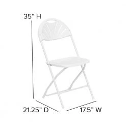 White Plastic Seat with Metal Frame Folding Chair (Set of 2) by Carnegy Avenue -Carnegy Avenue Sales white carnegy avenue folding chairs cga y 274406 wh hd fa 1000