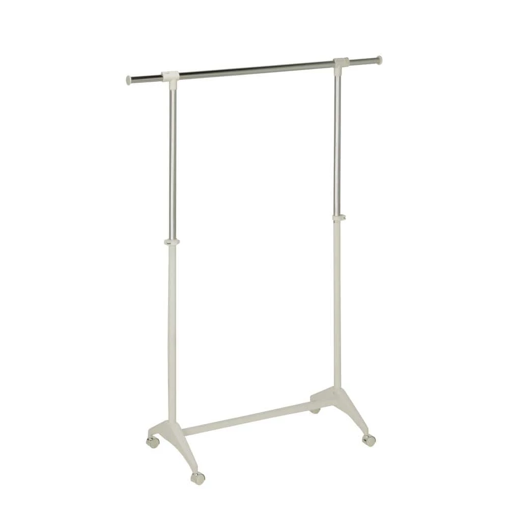White Steel Clothes Rack 54.9 in. W x 66.9 in. H by Honey-Can-Do 3 White Steel Clothes Rack 54.9 in. W x 66.9 in. H by Honey-Can-Do