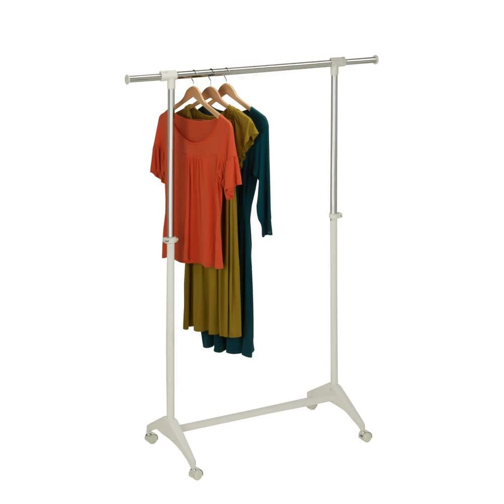 White Steel Clothes Rack 54.9 in. W x 66.9 in. H by Honey-Can-Do 4 White Steel Clothes Rack 54.9 in. W x 66.9 in. H by Honey-Can-Do - Image 2