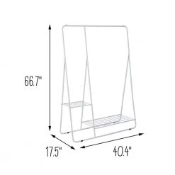 White Steel Clothes Rack with Shelves 40 in. W x 66.7 in. H by Honey-Can-Do -Carnegy Avenue Sales white honey can do clothes racks gar 09568 1f 1000
