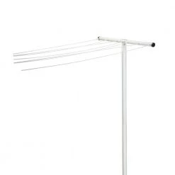 Steel White T-Post Pole for 7-Line Outdoor Clothesline by Honey-Can-Do -Carnegy Avenue Sales white honey can do clotheslines dry 09067 4f 1000
