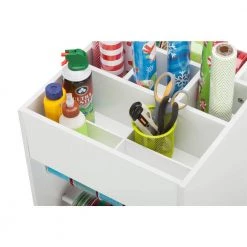 MDF Craft Rolling Storage Cart with Dowel Rods and 3 Compartments by Honey-Can-Do -Carnegy Avenue Sales white honey can do craft storage crt 09592 76 1000
