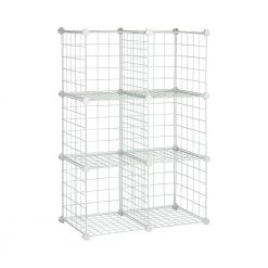43 in. H x 29 in. W x 14.5 in. D White Steel 6- Cube Organizer by Honey-Can-Do