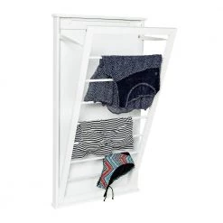 23 in. x 42 in. White Vertical Wall Mount Dry Rack by Honey-Can-Do