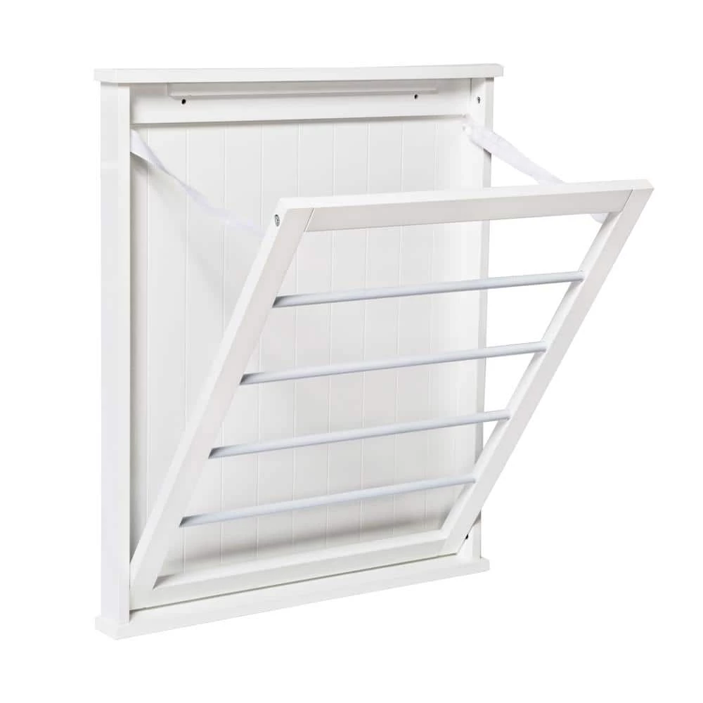 23 in. x 27.25 in. White Single Wall Mount Dry Rack by Honey-Can-Do 4 23 in. x 27.25 in. White Single Wall Mount Dry Rack by Honey-Can-Do - Image 2