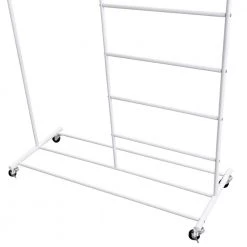16 in. x 65 in. White Steel Rolling Multi-Section T-Bar Clothes Drying Rack by Honey-Can-Do -Carnegy Avenue Sales white honey can do drying racks dry 08545 1f 1000