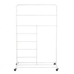 16 in. x 65 in. White Steel Rolling Multi-Section T-Bar Clothes Drying Rack by Honey-Can-Do -Carnegy Avenue Sales white honey can do drying racks dry 08545 44 1000