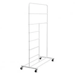 16 in. x 65 in. White Steel Rolling Multi-Section T-Bar Clothes Drying Rack by Honey-Can-Do -Carnegy Avenue Sales white honey can do drying racks dry 08545 c3 1000
