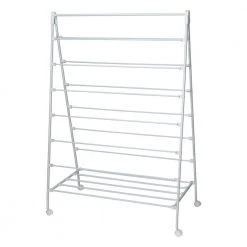 22 in. x 58 in. White Steel Portable Clothes Drying Rack with A-Frame Design by Honey-Can-Do