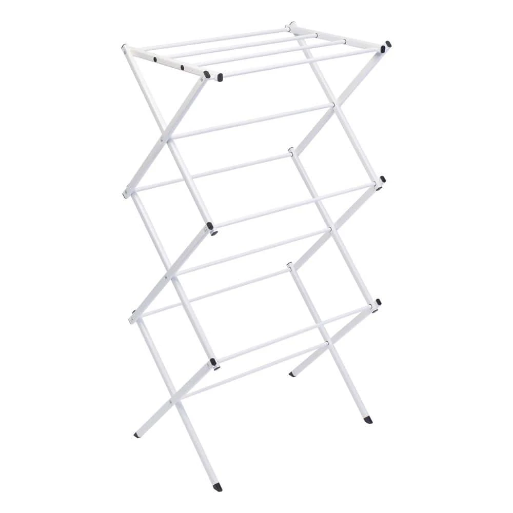 22.5 in. W x 41.25 in. H White Steel Compact Folding Drying Rack by Honey-Can-Do 3 22.5 in. W x 41.25 in. H White Steel Compact Folding Drying Rack by Honey-Can-Do