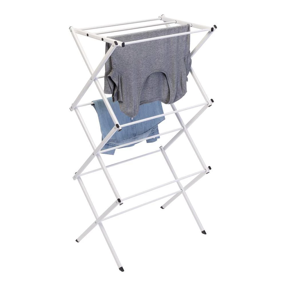 22.5 in. W x 41.25 in. H White Steel Compact Folding Drying Rack by Honey-Can-Do 4 22.5 in. W x 41.25 in. H White Steel Compact Folding Drying Rack by Honey-Can-Do - Image 2