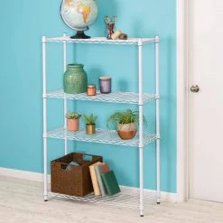 White 4-Tier Heavy Duty Adjustable Steel Garage Storage Shelving (36 in. W x 54 in. x 14 in. D) by Honey-Can-Do -Carnegy Avenue Sales white honey can do freestanding shelving units shf 09440 31 1000
