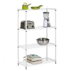 White 4-Tier Heavy Duty Adjustable Steel Garage Storage Shelving (36 in. W x 54 in. x 14 in. D) by Honey-Can-Do -Carnegy Avenue Sales white honey can do freestanding shelving units shf 09440 4f 1000