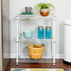 White Heavy Duty 3-Tier Steel Adjustable Shelving Unit (24 in. W x 30 in. H x 14 in. D) by Honey-Can-Do -Carnegy Avenue Sales white honey can do freestanding shelving units shf 09619 31 1000