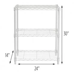 White Heavy Duty 3-Tier Steel Adjustable Shelving Unit (24 in. W x 30 in. H x 14 in. D) by Honey-Can-Do -Carnegy Avenue Sales white honey can do freestanding shelving units shf 09619 44 1000