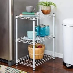White Heavy Duty 3-Tier Steel Adjustable Shelving Unit (24 in. W x 30 in. H x 14 in. D) by Honey-Can-Do -Carnegy Avenue Sales white honey can do freestanding shelving units shf 09619 4f 1000