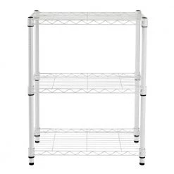 White Heavy Duty 3-Tier Steel Adjustable Shelving Unit (24 in. W x 30 in. H x 14 in. D) by Honey-Can-Do -Carnegy Avenue Sales white honey can do freestanding shelving units shf 09619 c3 1000
