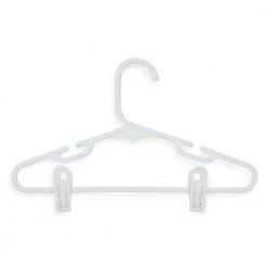 Kids White Plastic Hangers with Clips 18-Pack by Honey-Can-Do