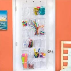 57 in. H 12-Pair White Polyester Hanging Shoe Organizer by Honey-Can-Do -Carnegy Avenue Sales white honey can do hanging closet organizers sft 01242 31 1000