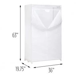 White Portable Closet (19.37 in. W x 63.78 in. H) by Honey-Can-Do 20 White Portable Closet (19.37 in. W x 63.78 in. H) by Honey-Can-Do -Carnegy Avenue Sales white honey can do portable closets wrd 01271 44 1000