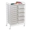 15.35 in. W x 37.8 in. H White Plastic and Steel 15-Drawer Cart by Honey-Can-Do 1 15.35 in. W x 37.8 in. H White Plastic and Steel 15-Drawer Cart by Honey-Can-Do -Carnegy Avenue Sales white honey can do storage drawers crt 09106 64 1000