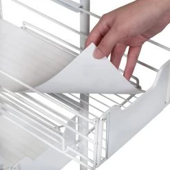 9.4 in. W x 33.1 in. H White Steel 3-Drawer Rolling Cart by Honey-Can-Do -Carnegy Avenue Sales white honey can do storage drawers crt 09579 76 1000