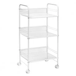 13 in. W x 34 in. H x 17 in. D Space Saver Rolling Cart in White by Honey-Can-Do