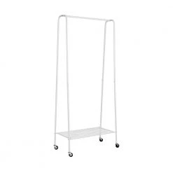 White Steel Clothes Rack 30.75 in. W x 68.11 in. H by Honey-Can-Do -Carnegy Avenue Sales white matte honey can do clothes racks gar 09057 fa 1000
