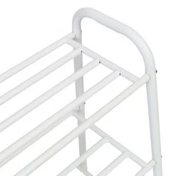 23.6 H 12-Pair 3-Tier White Steel Shoe Rack by Honey-Can-Do -Carnegy Avenue Sales white matte honey can do shoe racks sho 09059 4f 1000