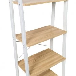 Natural and White 5-Tier Ladder Steel A-Frame Shelving Unit (22 in. W x 67.7 in. H x 13.4 in. D) by Honey-Can-Do 13 Natural and White 5-Tier Ladder Steel A-Frame Shelving Unit (22 in. W x 67.7 in. H x 13.4 in. D) by Honey-Can-Do -Carnegy Avenue Sales white natural honey can do freestanding shelving units shf 09312 1f 1000