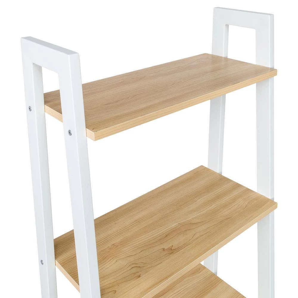 Natural and White 5-Tier Ladder Steel A-Frame Shelving Unit (22 in. W x 67.7 in. H x 13.4 in. D) by Honey-Can-Do 7 Natural and White 5-Tier Ladder Steel A-Frame Shelving Unit (22 in. W x 67.7 in. H x 13.4 in. D) by Honey-Can-Do - Image 5