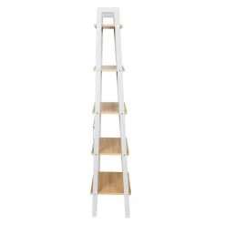 Natural and White 5-Tier Ladder Steel A-Frame Shelving Unit (22 in. W x 67.7 in. H x 13.4 in. D) by Honey-Can-Do 12 Natural and White 5-Tier Ladder Steel A-Frame Shelving Unit (22 in. W x 67.7 in. H x 13.4 in. D) by Honey-Can-Do -Carnegy Avenue Sales white natural honey can do freestanding shelving units shf 09312 4f 1000