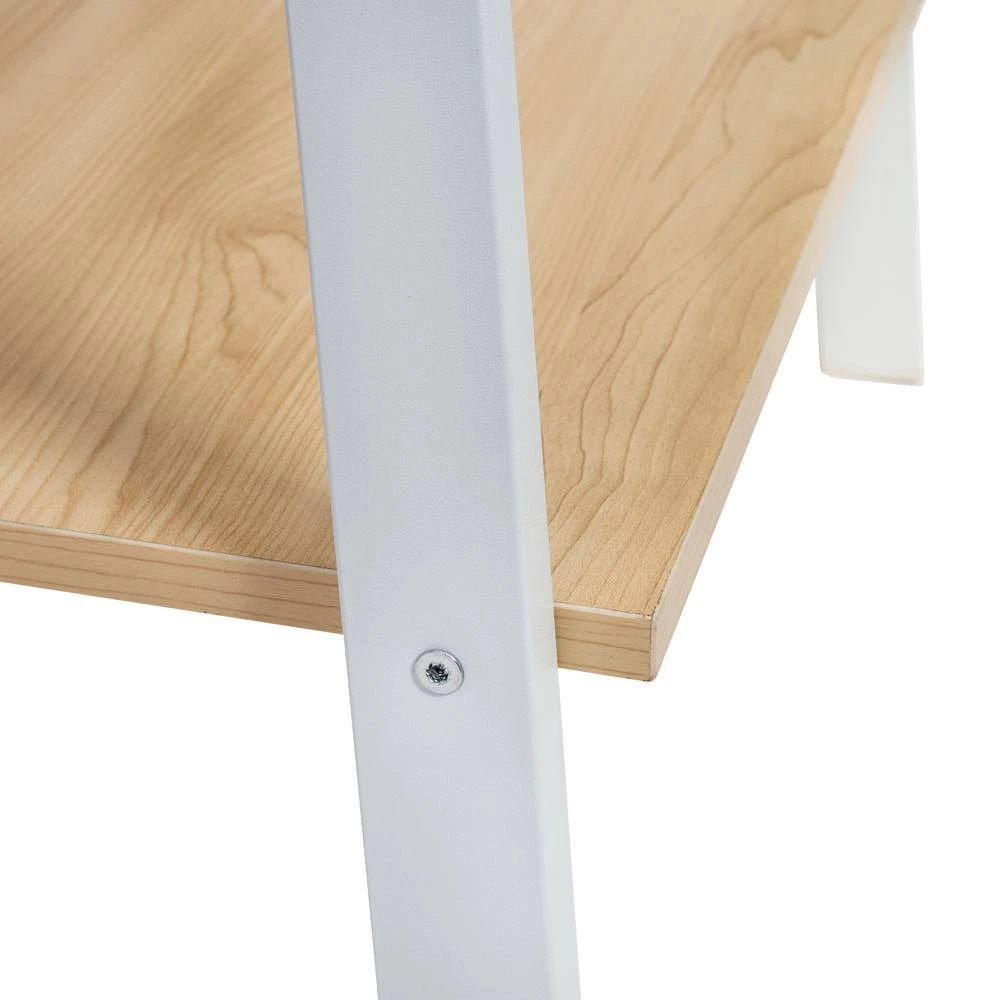 Natural and White 5-Tier Ladder Steel A-Frame Shelving Unit (22 in. W x 67.7 in. H x 13.4 in. D) by Honey-Can-Do 9 Natural and White 5-Tier Ladder Steel A-Frame Shelving Unit (22 in. W x 67.7 in. H x 13.4 in. D) by Honey-Can-Do - Image 7