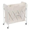 White Collapsible Accordion Triple Laundry Sorter with Rubber Wheels by Honey-Can-Do -Carnegy Avenue Sales white natural honey can do laundry sorters srt 08955 64 1000