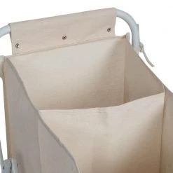 White Collapsible Accordion Triple Laundry Sorter with Rubber Wheels by Honey-Can-Do -Carnegy Avenue Sales white natural honey can do laundry sorters srt 08955 76 1000