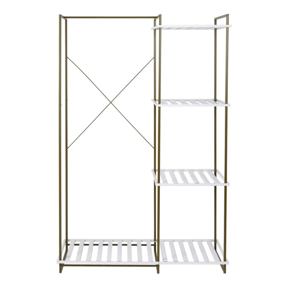 White Steel Clothes Rack 45.2 in. W x 68 in. H by Honey-Can-Do 3 White Steel Clothes Rack 45.2 in. W x 68 in. H by Honey-Can-Do