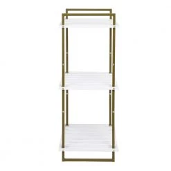 White 3-Tier Tubular Steel Shelving Unit (20 in. W x 37.5 in. H x 15 in. D) by Honey-Can-Do -Carnegy Avenue Sales white olive honey can do freestanding shelving units shf 09132 fa 1000