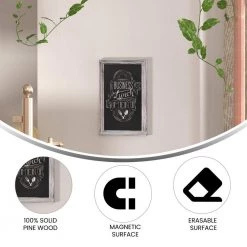 White Wash Magnetic Wall Mounted Chalkboard by Carnegy Avenue -Carnegy Avenue Sales white wash carnegy avenue boards easels cga hgw 513563 wh hd 1f 1000