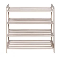25.8 in. H 12-Pair White Wash Bamboo 4-Tier Shoe Rack by Honey-Can-Do -Carnegy Avenue Sales white wash honey can do shoe racks sho 09700 4f 1000