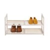 13.4 in. H 6-Pair White Wash Bamboo 2-Tier Shoe Rack by Honey-Can-Do -Carnegy Avenue Sales white wash honey can do shoe racks sho 09701 64 1000