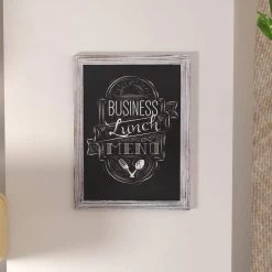 White Washed Magnetic Wall Mounted Chalkboard by Carnegy Avenue -Carnegy Avenue Sales white washed carnegy avenue boards easels cga hgwa 513527 wh hd fa 1000